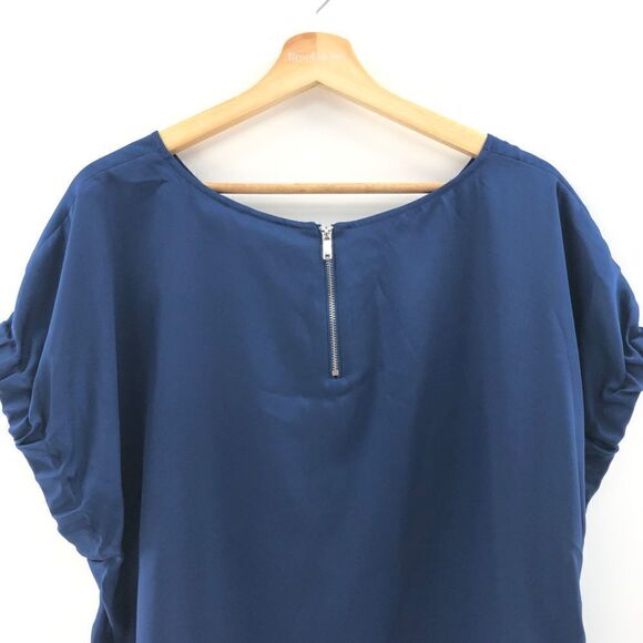 ‎DKNY Elastic-Sleeve Top Blue XL M - Picture 4 of 8